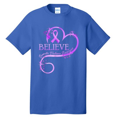 Believe October Domestic Violence Awareness Month Women Tall T-Shirt