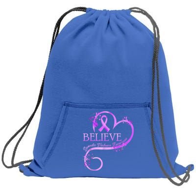 Believe October Domestic Violence Awareness Month Women Sweatshirt Cinch Pack Bag