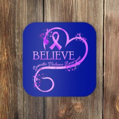 Believe October Domestic Violence Awareness Month Women Coaster