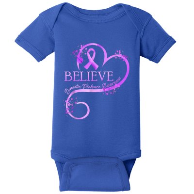 Believe October Domestic Violence Awareness Month Women Baby Bodysuit