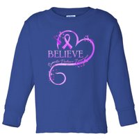 Believe October Domestic Violence Awareness Month Women Toddler Long Sleeve Shirt