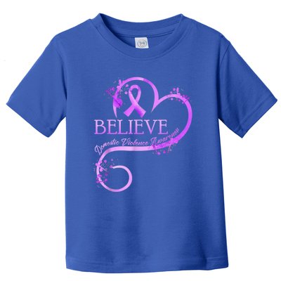 Believe October Domestic Violence Awareness Month Women Toddler T-Shirt