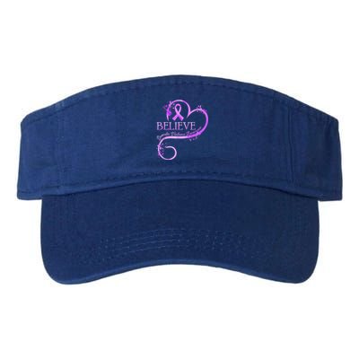 Believe October Domestic Violence Awareness Month Women Valucap Bio-Washed Visor