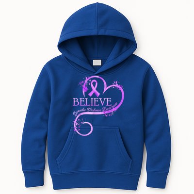 Believe October Domestic Violence Awareness Month Women Kids Hoodie