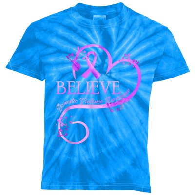 Believe October Domestic Violence Awareness Month Women Kids Tie-Dye T-Shirt