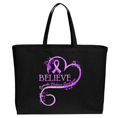 Believe October Domestic Violence Awareness Month Women Cotton Canvas Jumbo Tote