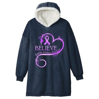 Believe October Domestic Violence Awareness Month Women Hooded Wearable Blanket