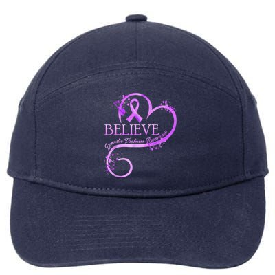 Believe October Domestic Violence Awareness Month Women 7-Panel Snapback Hat