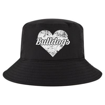 Bulldogs Over Distressed Heart Lawrence County Cool Comfort Performance Bucket Hat