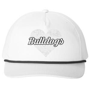 Bulldogs Over Distressed Heart Lawrence County Snapback Five-Panel Rope Hat