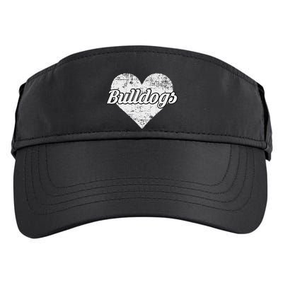 Bulldogs Over Distressed Heart Lawrence County Adult Drive Performance Visor