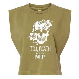 Bride Or Die Skull Halloween Gothic Style Bachelorette Party Garment-Dyed Women's Muscle Tee