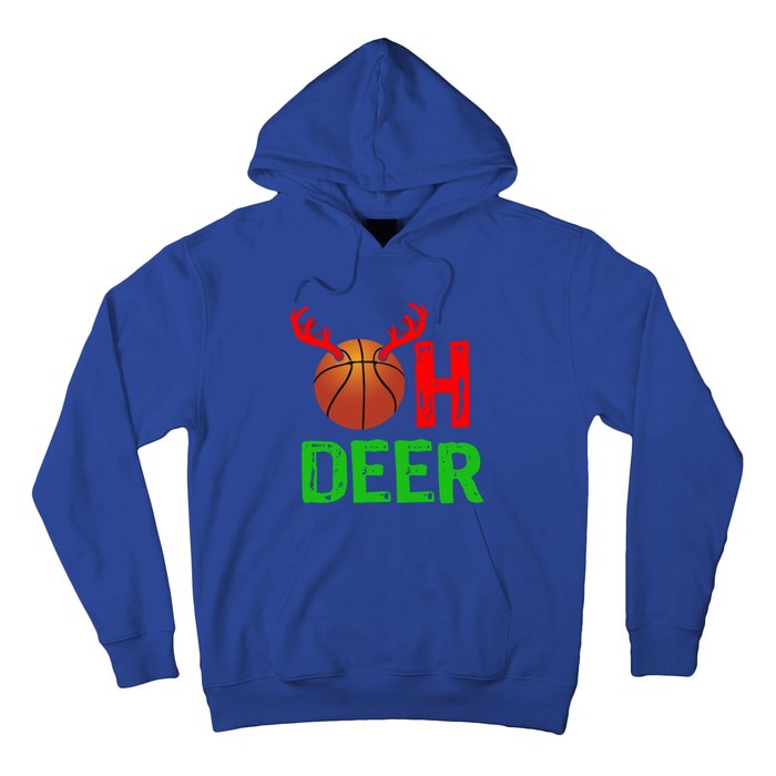 Basketball Oh Deer Great Gift Funny Christmas Reindeer Top Hoodie