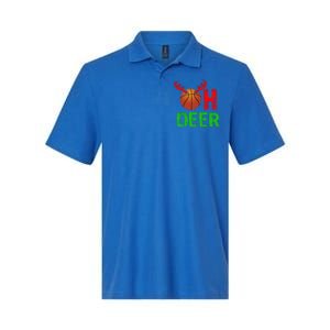 Basketball Oh Deer Great Gift Funny Christmas Reindeer Top Softstyle Adult Sport Polo