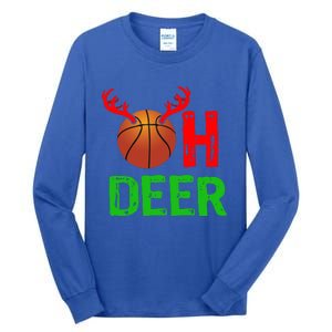 Basketball Oh Deer Great Gift Funny Christmas Reindeer Top Tall Long Sleeve T-Shirt