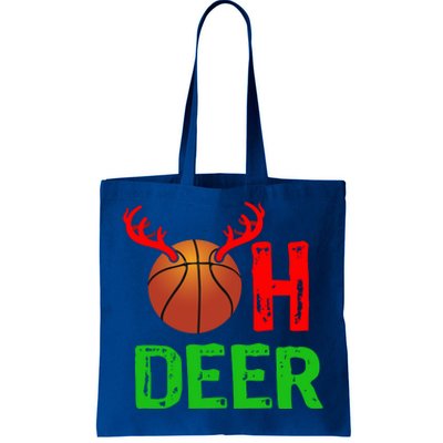 Basketball Oh Deer Great Gift Funny Christmas Reindeer Top Tote Bag