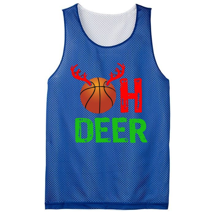 Basketball Oh Deer Great Gift Funny Christmas Reindeer Top Mesh Reversible Basketball Jersey Tank