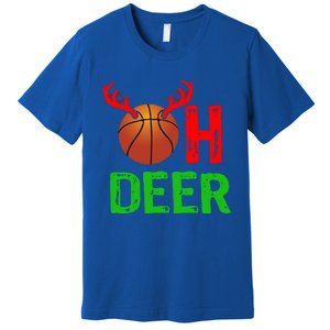 Basketball Oh Deer Great Gift Funny Christmas Reindeer Top Premium T-Shirt