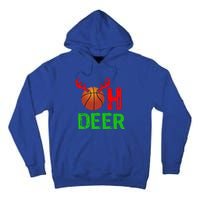 Basketball Oh Deer Great Gift Funny Christmas Reindeer Top Tall Hoodie