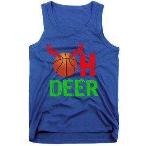 Basketball Oh Deer Great Gift Funny Christmas Reindeer Top Tank Top