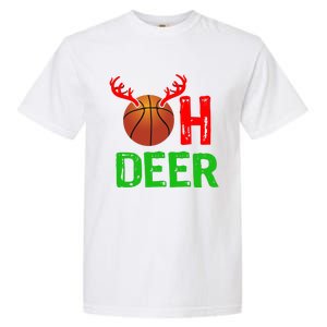 Basketball Oh Deer Great Gift Funny Christmas Reindeer Top Garment-Dyed Heavyweight T-Shirt