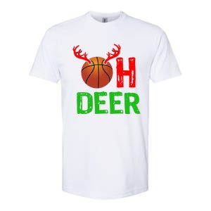 Basketball Oh Deer Great Gift Funny Christmas Reindeer Top Softstyle CVC T-Shirt