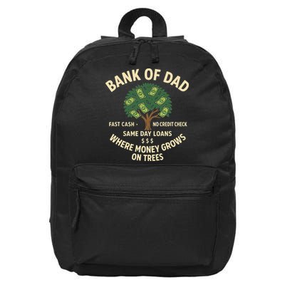 Bank Of Dad Fast Cash No Credit Check Same Day Loans 16 in Basic Backpack