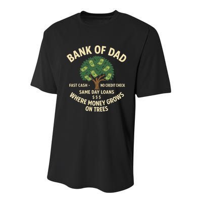 Bank Of Dad Fast Cash No Credit Check Same Day Loans Youth Performance Sprint T-Shirt