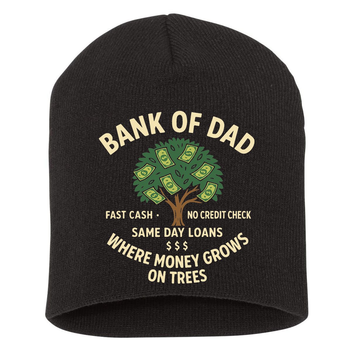 Bank Of Dad Fast Cash No Credit Check Same Day Loans Short Acrylic Beanie