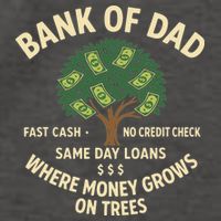 Bank Of Dad Fast Cash No Credit Check Same Day Loans Vector Backpack