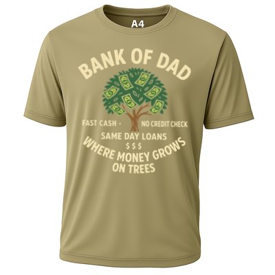 Bank Of Dad Fast Cash No Credit Check Same Day Loans Cooling Performance Crew T-Shirt