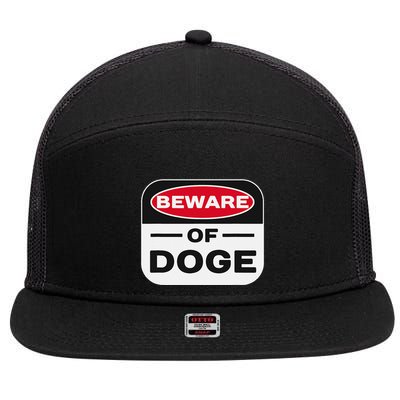Beware Of Doge Meme Department Of Government Efficiency 7 Panel Mesh Trucker Snapback Hat
