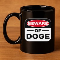Beware Of Doge Meme Department Of Government Efficiency 11oz C Handle Ceramic Mug
