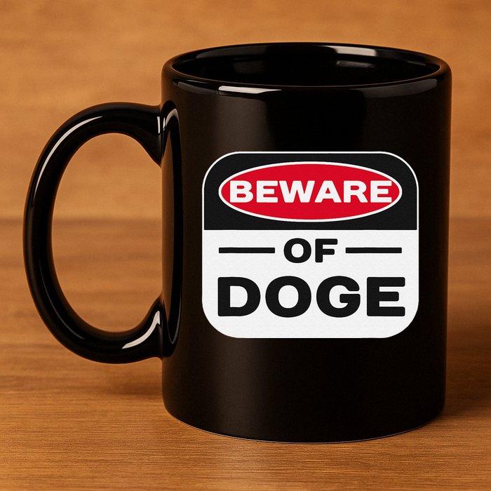 Beware Of Doge Meme Department Of Government Efficiency 11oz C Handle Ceramic Mug