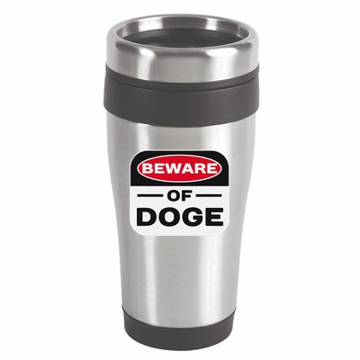 Beware Of Doge Meme Department Of Government Efficiency 16oz Travel Tumbler