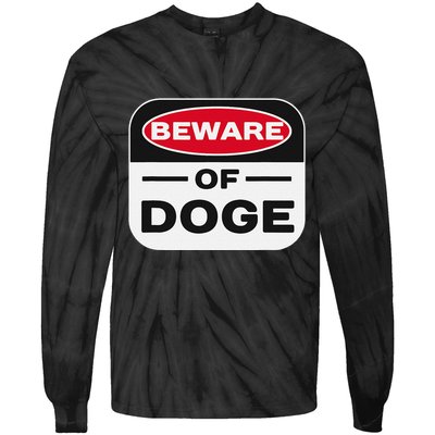 Beware Of Doge Meme Department Of Government Efficiency Tie-Dye Long Sleeve Shirt