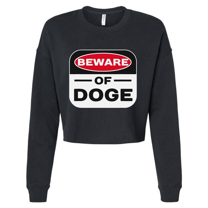 Beware Of Doge Meme Department Of Government Efficiency Cropped Pullover Crew