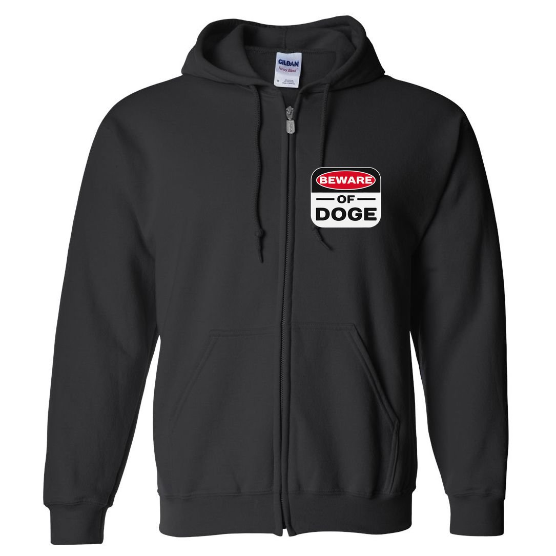 Beware Of Doge Meme Department Of Government Efficiency Full Zip Hoodie