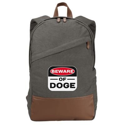 Beware Of Doge Meme Department Of Government Efficiency Cotton Canvas Backpack