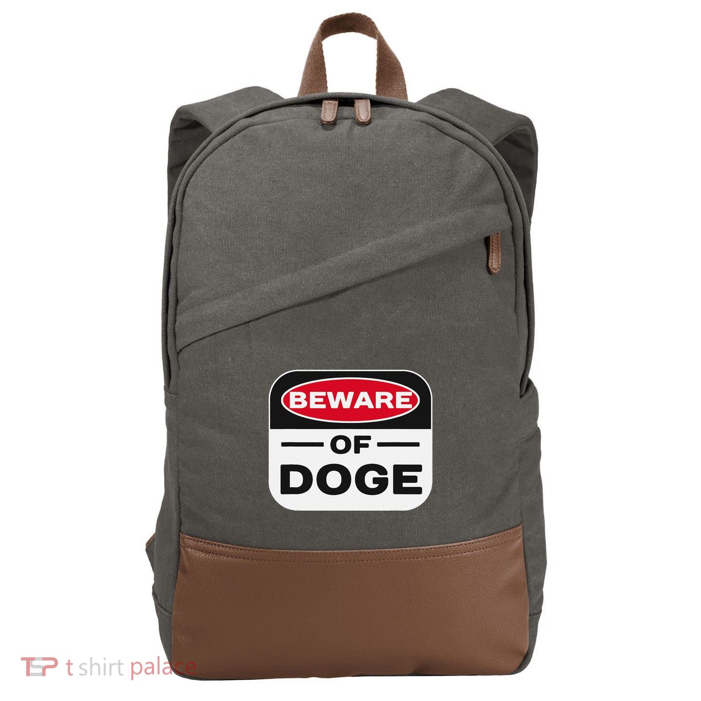 Beware Of Doge Meme Department Of Government Efficiency Cotton Canvas Backpack