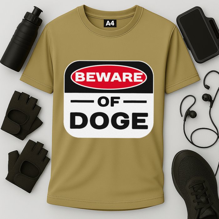 Beware Of Doge Meme Department Of Government Efficiency Cooling Performance Crew T-Shirt