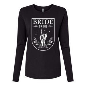 Bride Or Die Retro Halloween Bachelorette Matching Womens Cotton Relaxed Long Sleeve T-Shirt