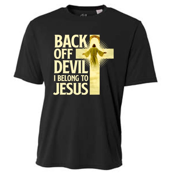 Back Off Devil I Belong To Jesus Cross Christian Believer Cooling Performance Crew T-Shirt