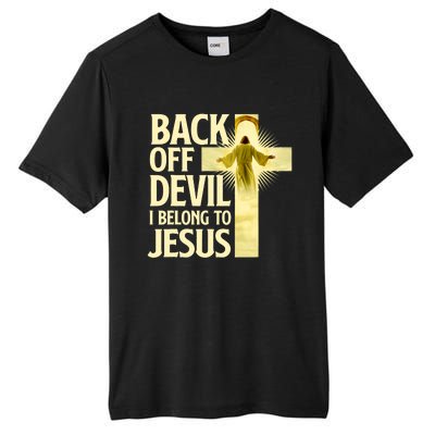 Back Off Devil I Belong To Jesus Cross Christian Believer Tall Fusion ChromaSoft Performance T-Shirt