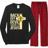 Back Off Devil I Belong To Jesus Cross Christian Believer Long Sleeve Pajama Set