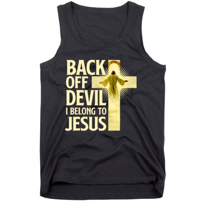 Back Off Devil I Belong To Jesus Cross Christian Believer Tank Top