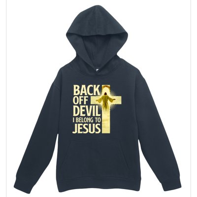 Back Off Devil I Belong To Jesus Cross Christian Believer Urban Pullover Hoodie