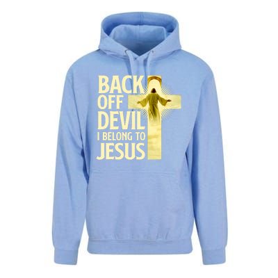 Back Off Devil I Belong To Jesus Cross Christian Believer Unisex Surf Hoodie