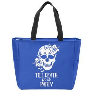 Bride Or Die Skull Halloween Gothic Style Bachelorette Party Zip Tote Bag