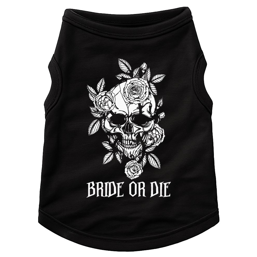 Bride Or Die Skull Halloween Themed Bachelorette Party Gift Doggie Tank